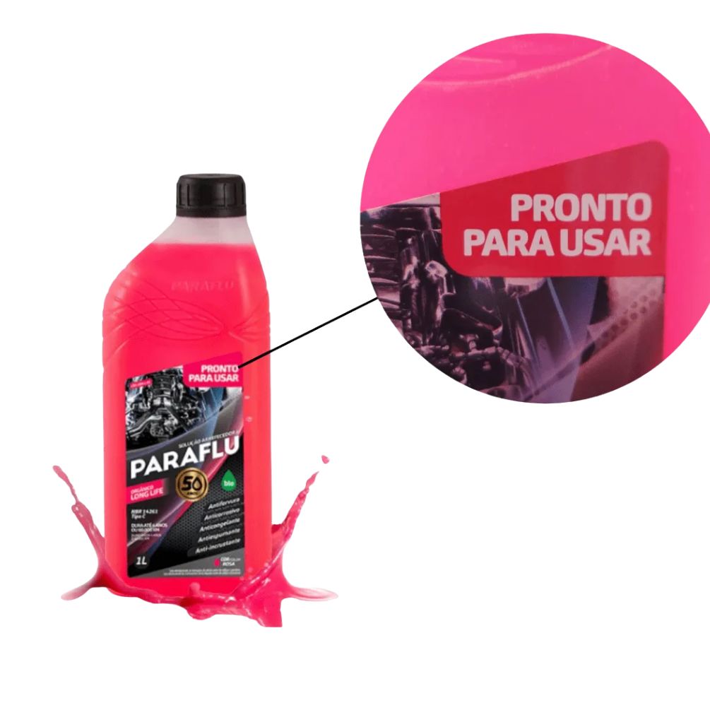 Aditivo para Radiador Rosa Paraflu Bio Orgânico Pronto para Uso 1 Litro - Paraflu - 403503 - (2)