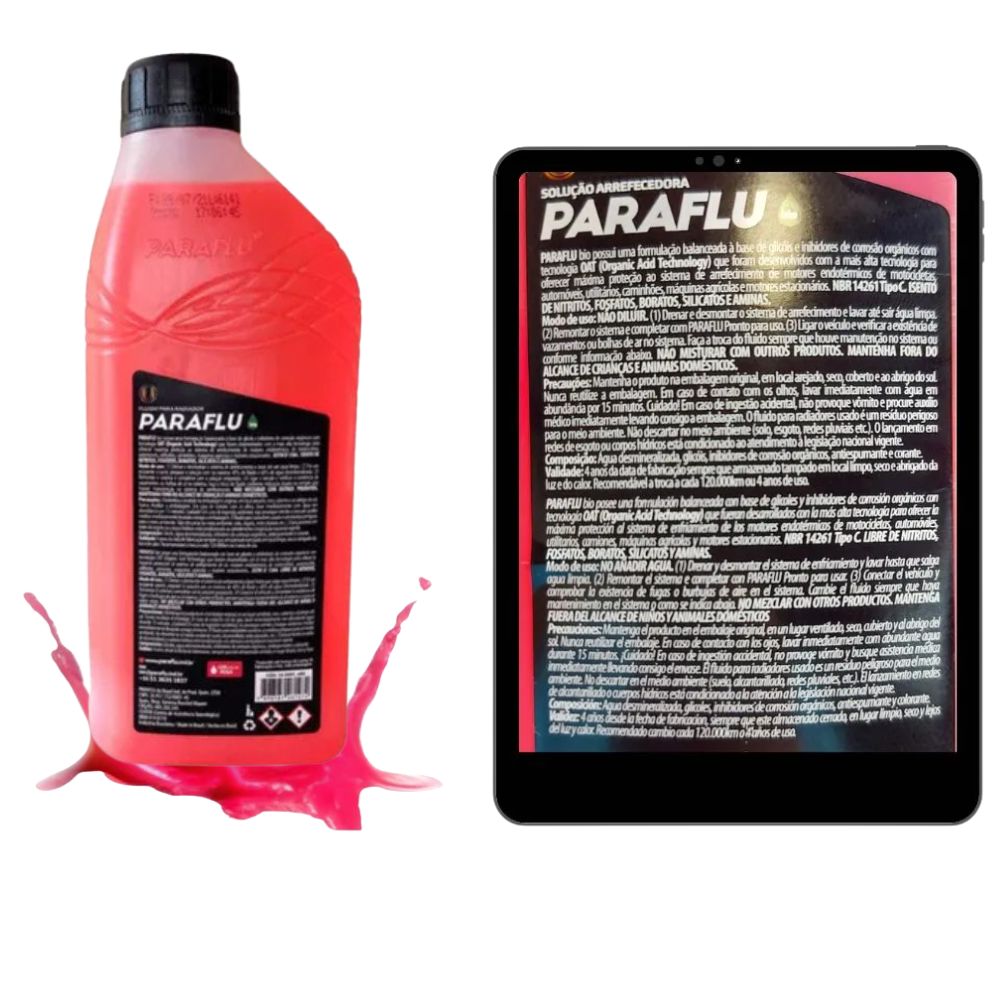 Aditivo para Radiador Rosa Paraflu Bio Orgânico Pronto para Uso 1 Litro - Paraflu - 403503 - (3)
