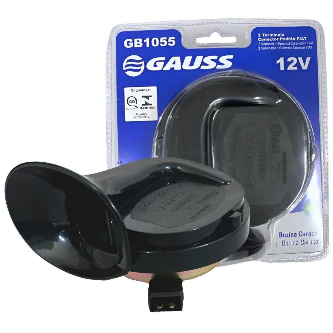 Buzina Caracol Individual 12V - Gauss - GB1055 - (1)