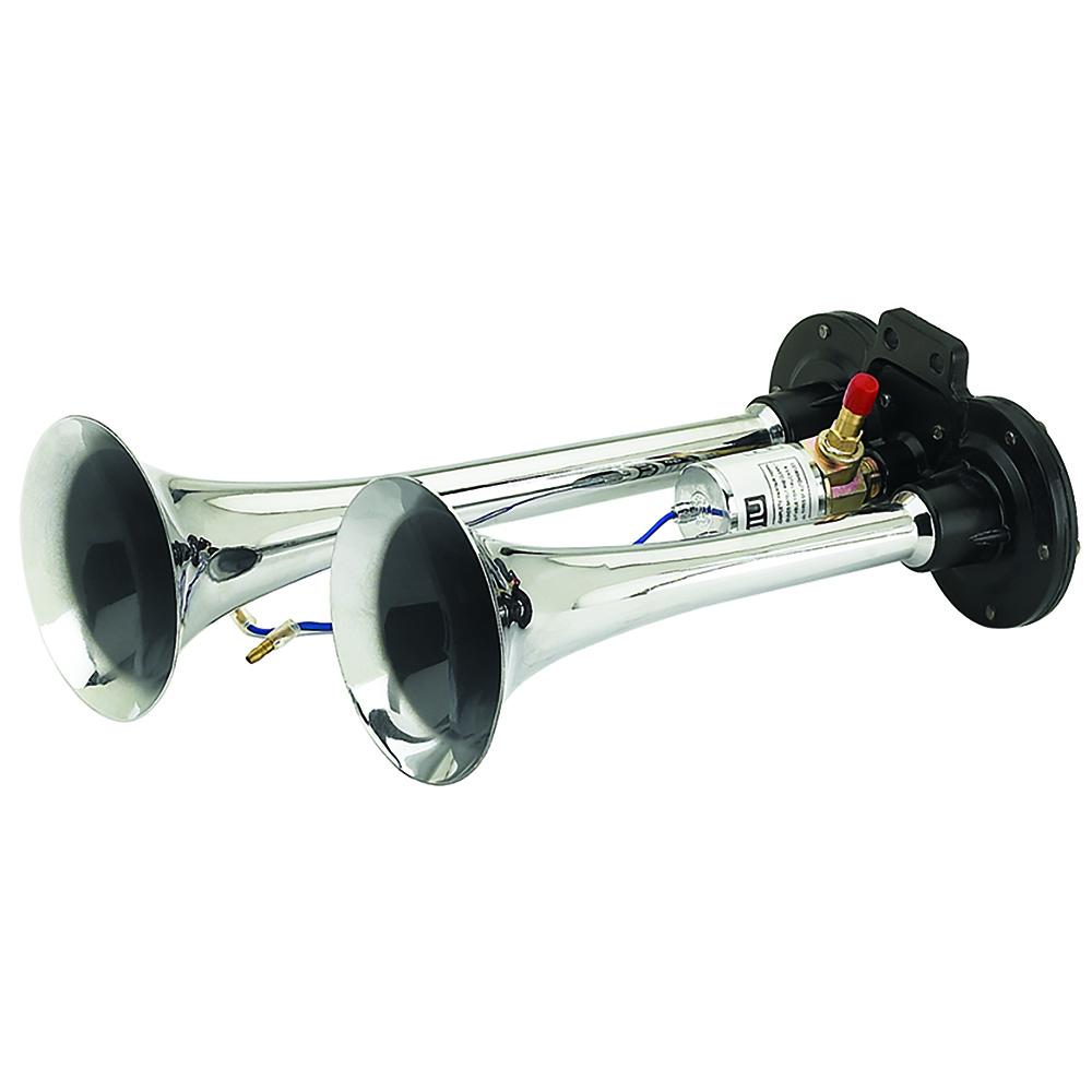 Buzina de 2 Cornetas Cromada 12/24V - Gauss - GB1091 - (1)