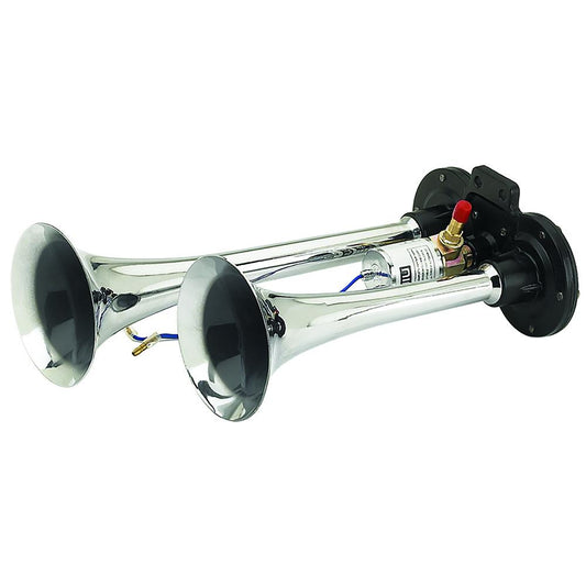 Buzina de 2 Cornetas Cromada 12/24V - Gauss - GB1091 - (1)