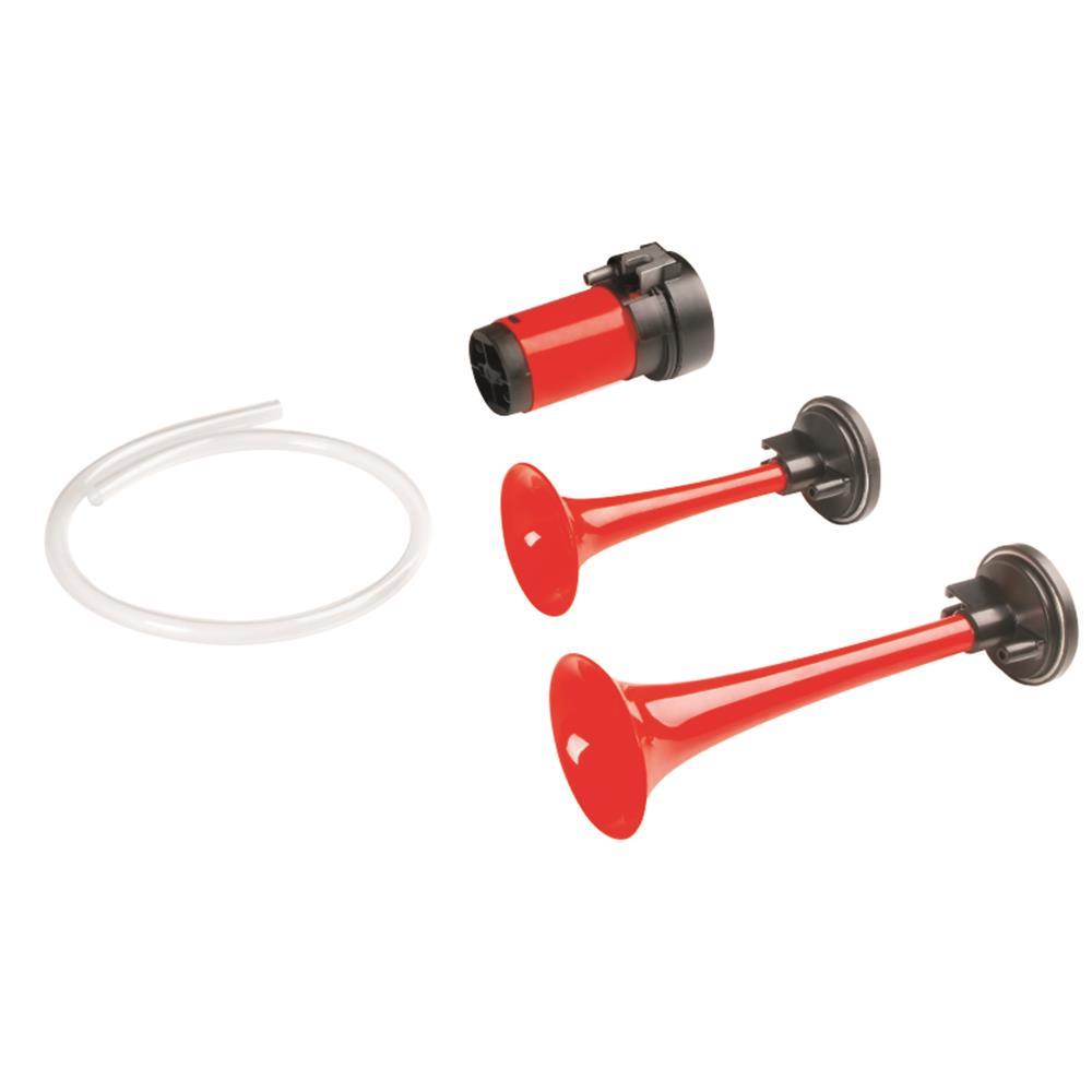 Buzina de 2 Cornetas Vermelha 12V - Gauss - GB1066 - (1)
