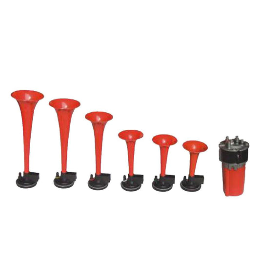 Buzina de 6 Cornetas Vermelha 12V - Gauss - GB1075 - (1)