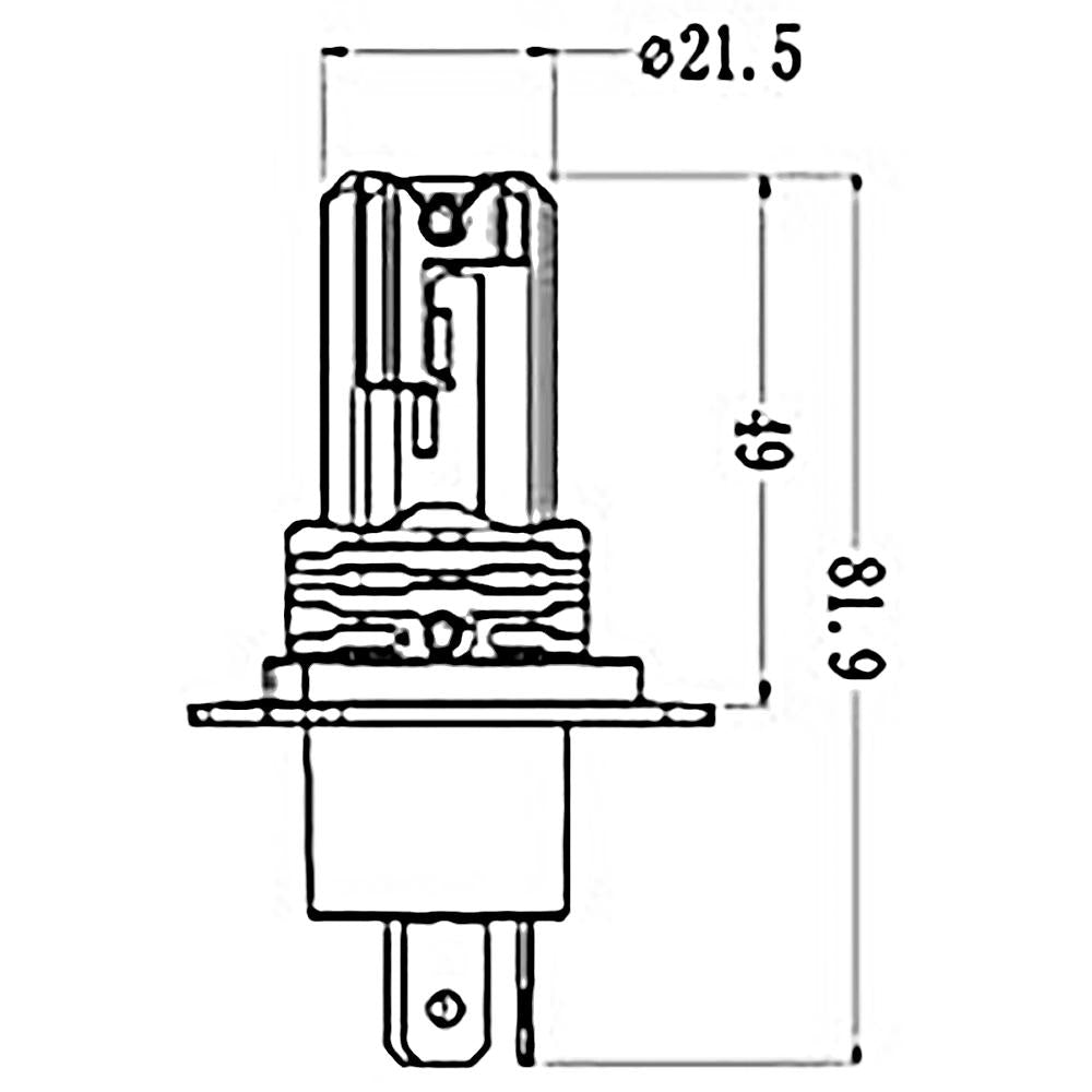Par Lâmpada Led H4 9 A 32V 25W Incolor - Gauss - GL204H4LED - (3)