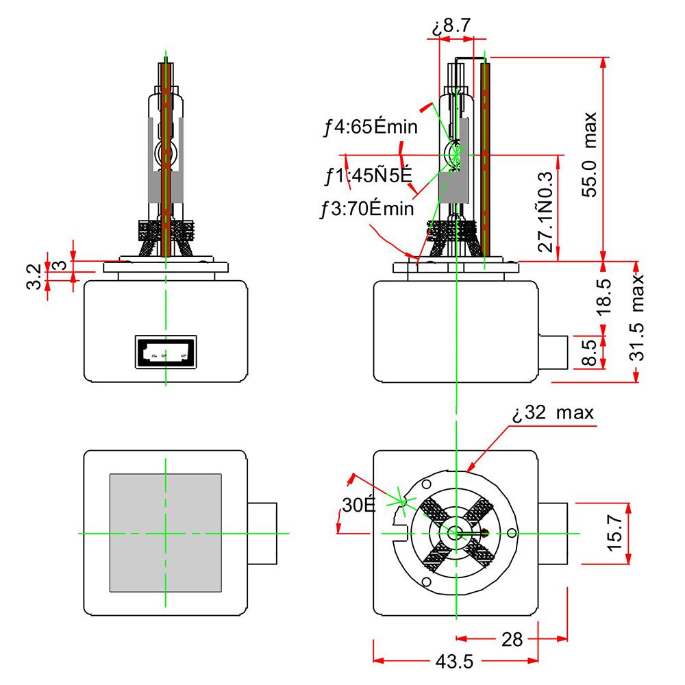 Lâmpada Xenon D1R 85V 35W C1 Pk32D-3 - Gauss - GL158D1R - (2)