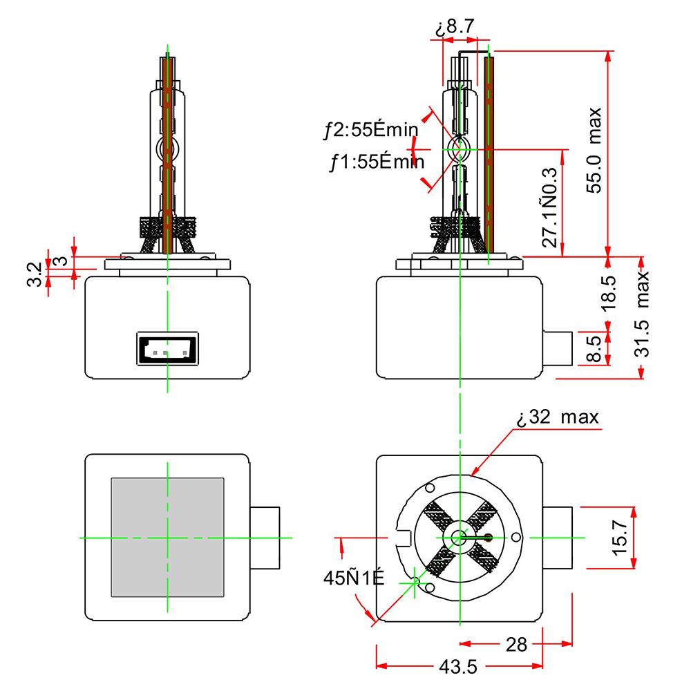 Lâmpada Xenon D1S 85V 35W C1 Pk32D-2 - Gauss - GL145D1S - (2)
