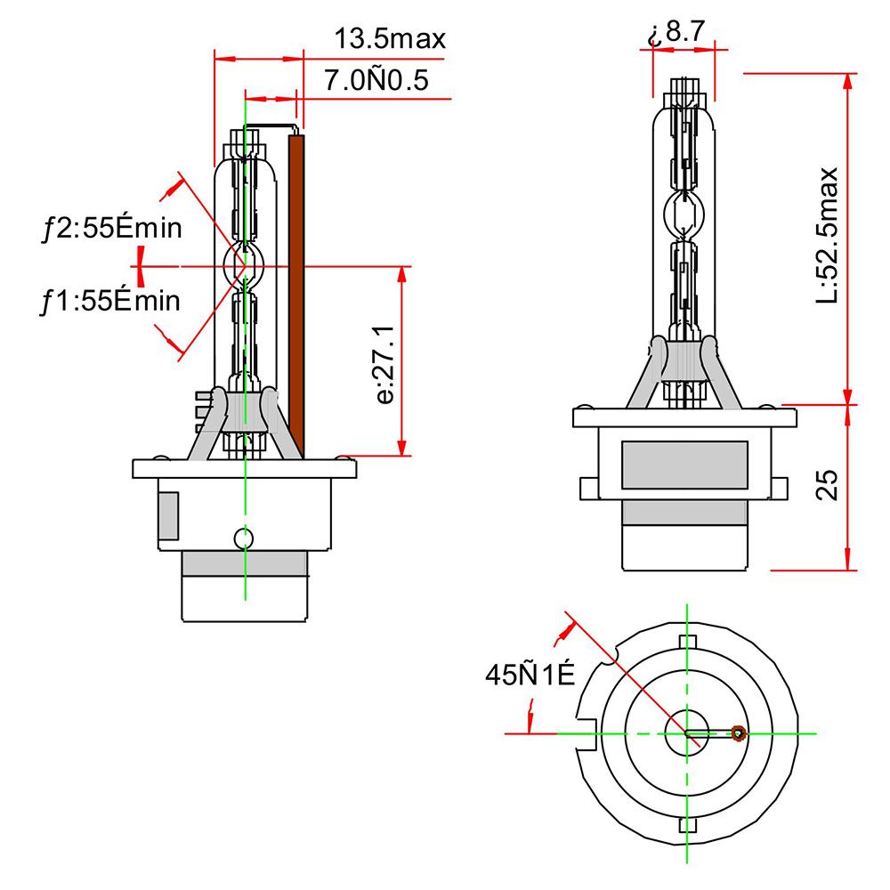 Lâmpada Xenon D2S 85V 35W C1 P32D-2 - Gauss - GL146D2S - (2)