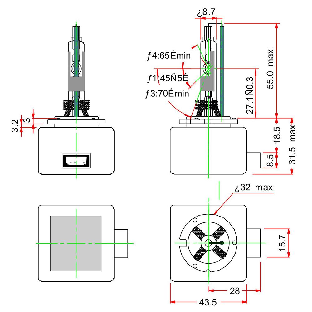 Lâmpada Xenon D3R 42V 35W C1 Pk32D-6 - Gauss - GL159D3R - (2)