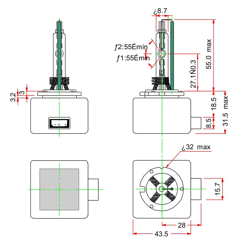 Lâmpada Xenon D3S 42V 35W C1 Pk32D-5 - Gauss - GL147D3S - (2)