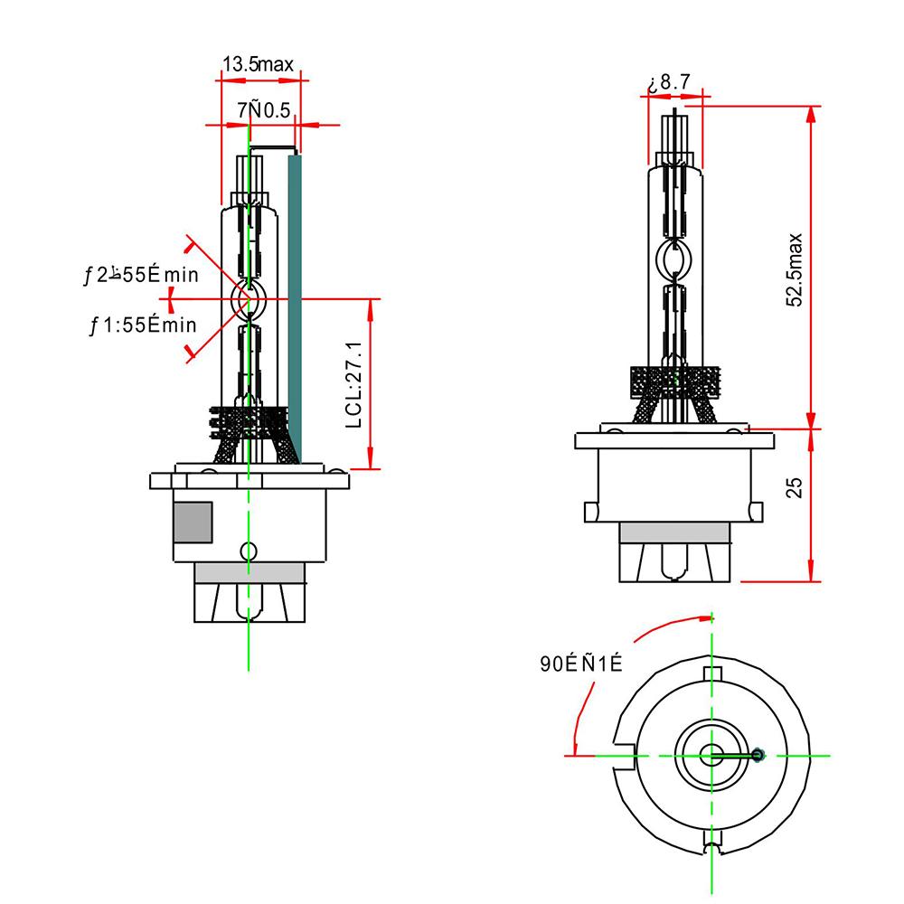 Lâmpada Xenon D4S 42V 35W C1 P32D-5 - Gauss - GL148D4S - (2)
