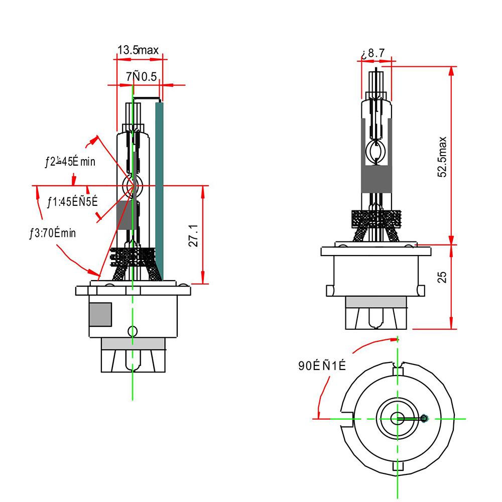 Lâmpada Xenon D4R 42V 35W C1 P32D-6 - Gauss - GL149D4R - (2)
