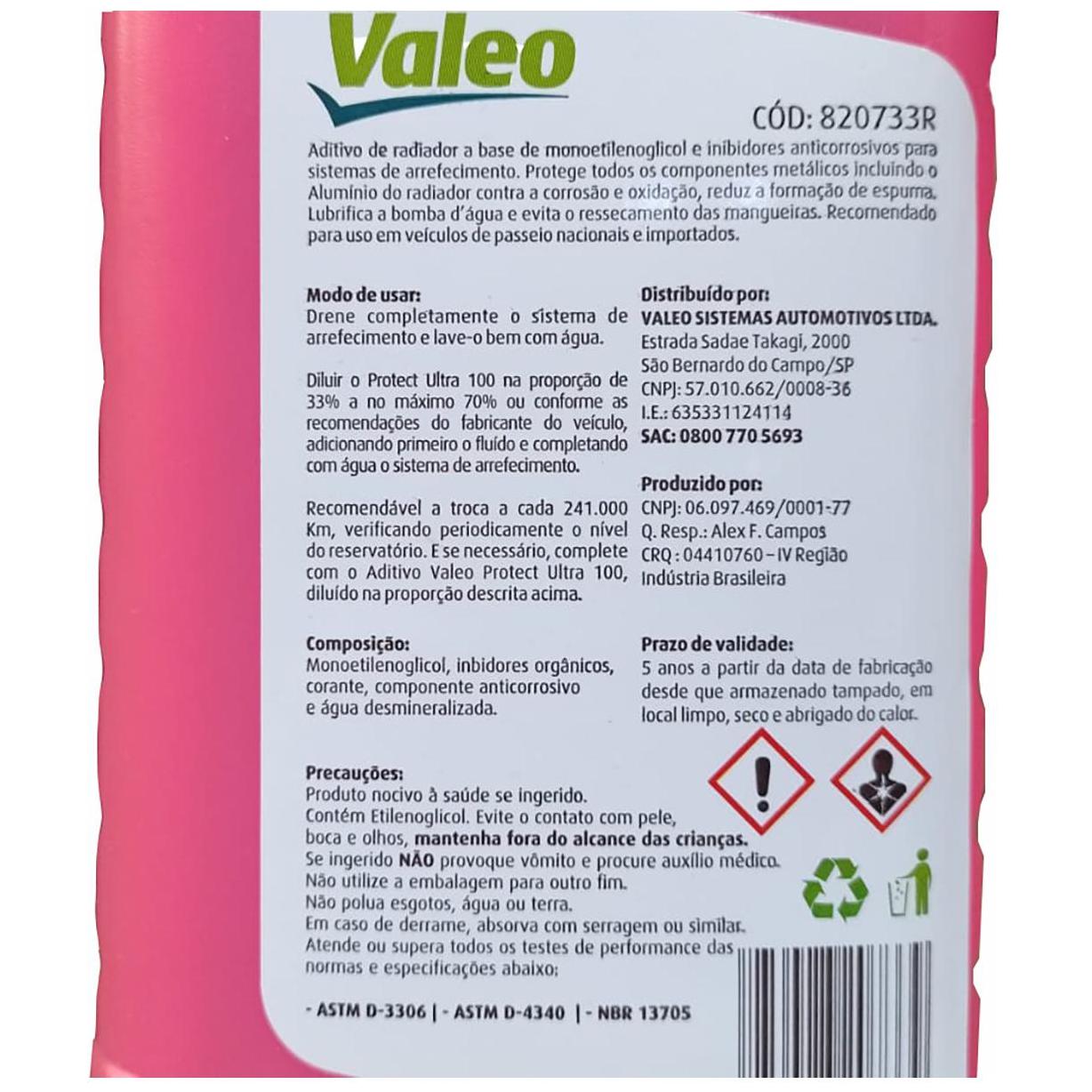 Aditivo para Radiador Protect Ultra Orgânico Concentrado Rosa 1 Litro - Valeo - 820733R - (2)