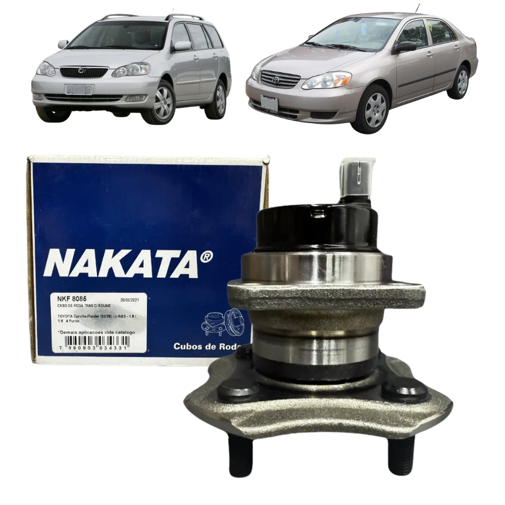 Cubo de Roda Traseiro Direito ou Esquerdo para Toyota Corolla e Fielder - Nakata - NKF 8085 - (1)
