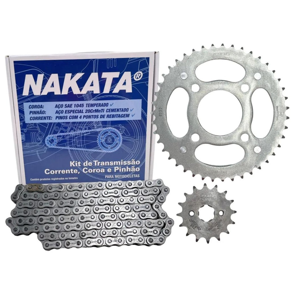 Kit da Coroa e Pinhão para Honda CG 125 e CG 150 - Nakata - TM10120 - (1)