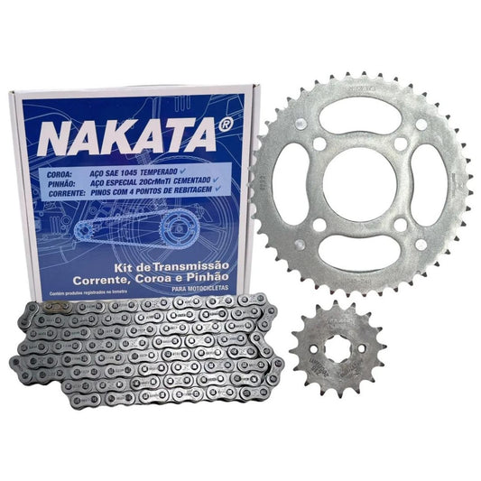 Kit da Coroa e Pinhão para Honda CG 125 e CG 150 - Nakata - TM10120 - (1)