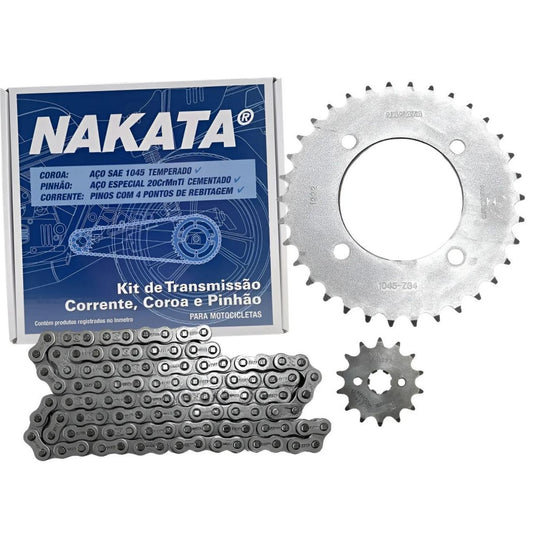 Kit da Coroa e Pinhão para Honda Biz 125 - Nakata - TM10100 - (1)