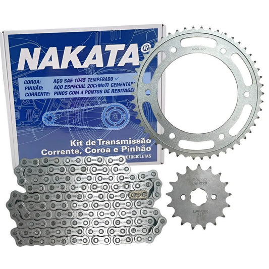 Kit da Coroa e Pinhão para Honda NXR 150 BROS - Nakata - TM10130 - (1)