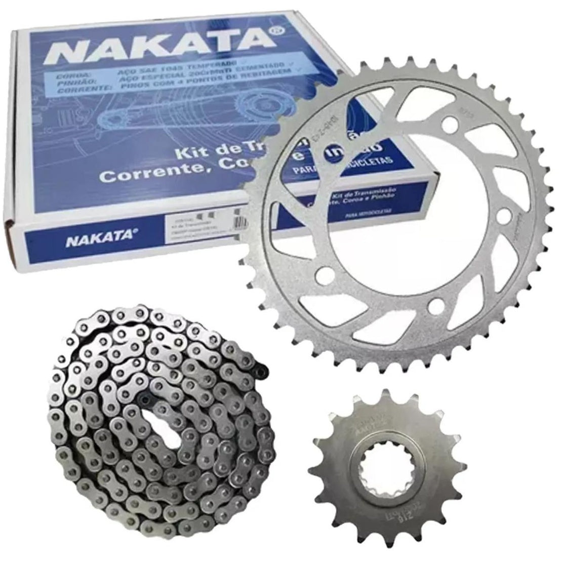 Kit da Coroa Pinhão e Corrente para Honda CB 600F Hornet - Nakata - TM10195R - (1)