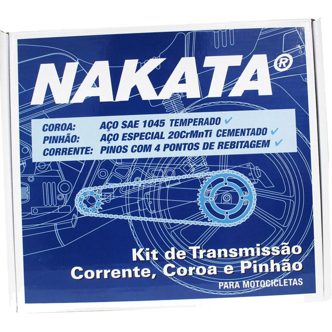 Kit da Coroa Pinhão e Corrente para Honda CB 600F Hornet - Nakata - TM10195R - (5)