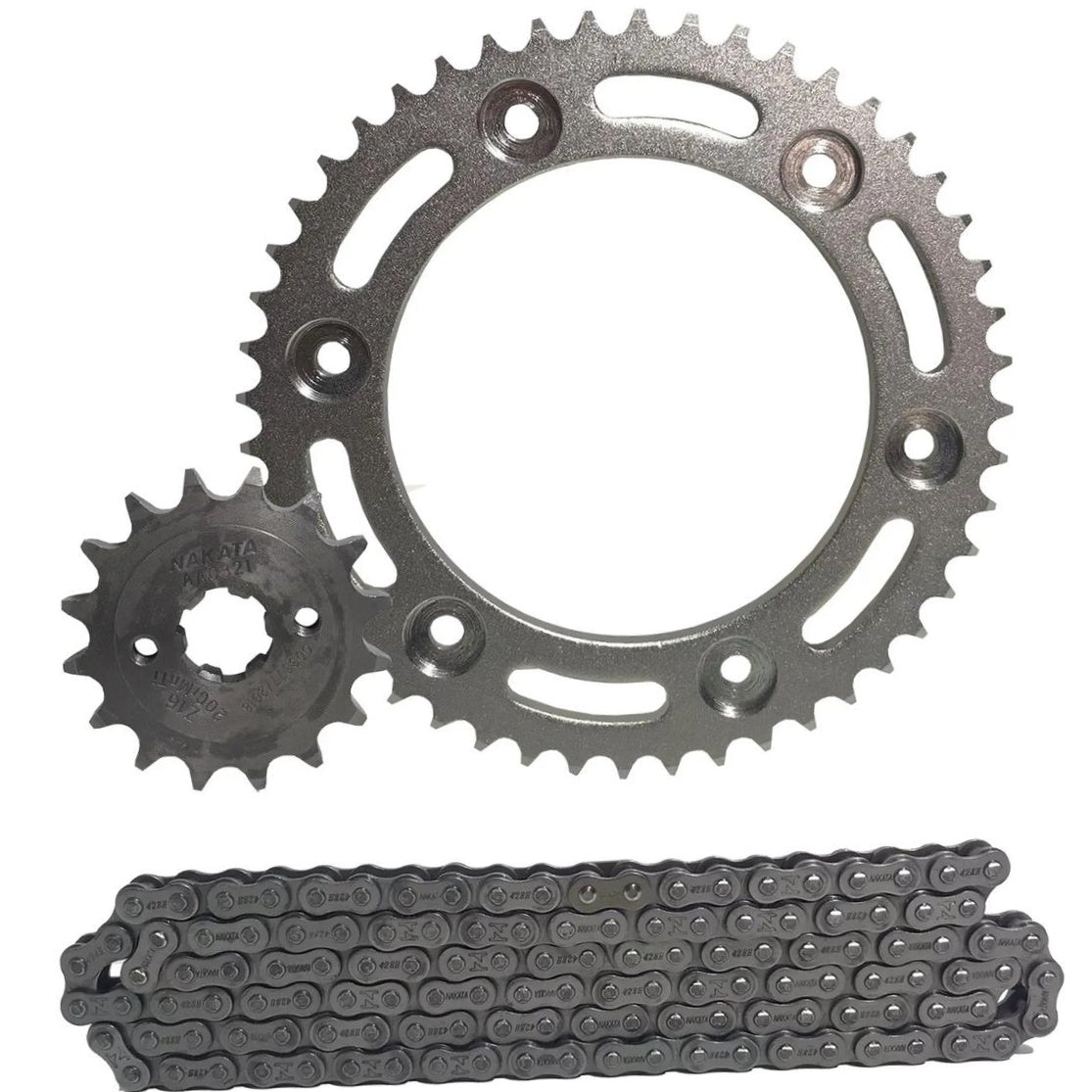 Kit da Coroa Pinhão e Corrente para Honda NXR 160 BROS e XRE 190 - Nakata - TM10190 - (9)