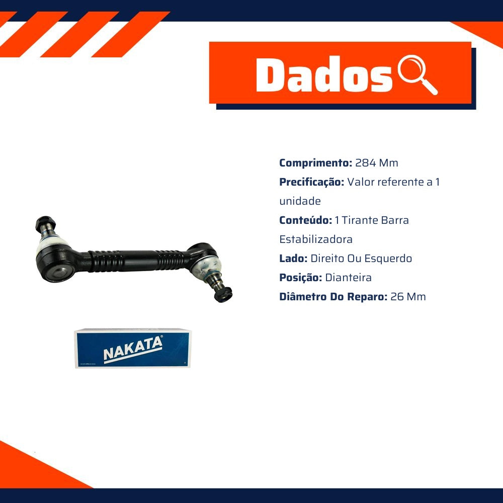 Tirante Barras Estabilizadora Dianteiro - Nakata - N 6615 - (2)