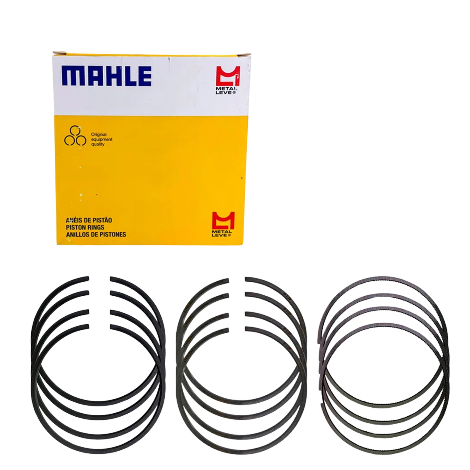 Jogo de Anéis do Pistão STD 4 Cilindros para Renault Master - Mahle Metal Leve - DL.9027 STD - (1)