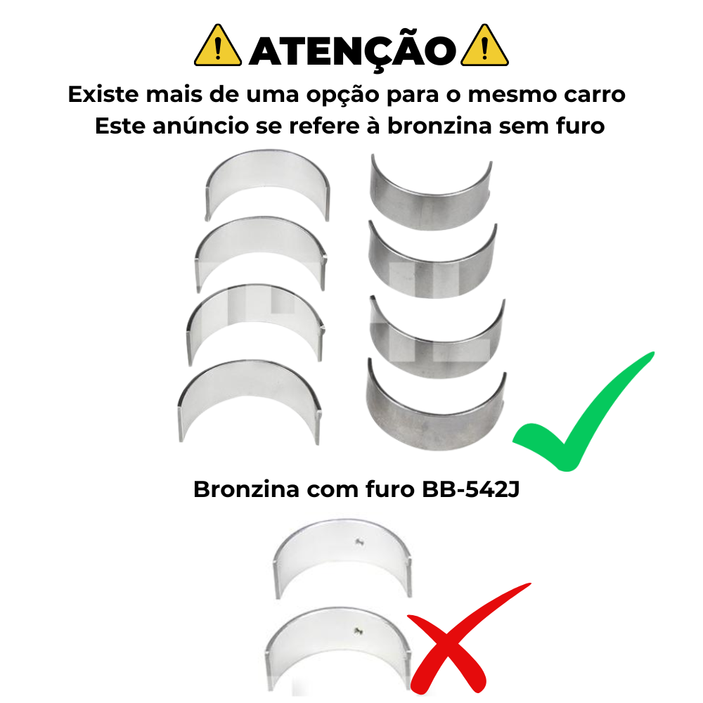 Jogo de Bronzina de Biela 0,30 - Mahle Metal Leve - BB-530-J 0,30 - (3)