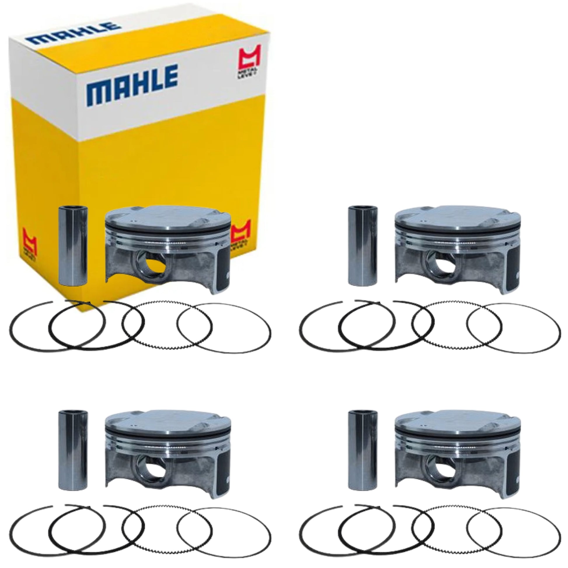 Jogo com 4 Pistões com Anéis 0,50 - Mahle Metal Leve - P&A9724 0,50 - (1)