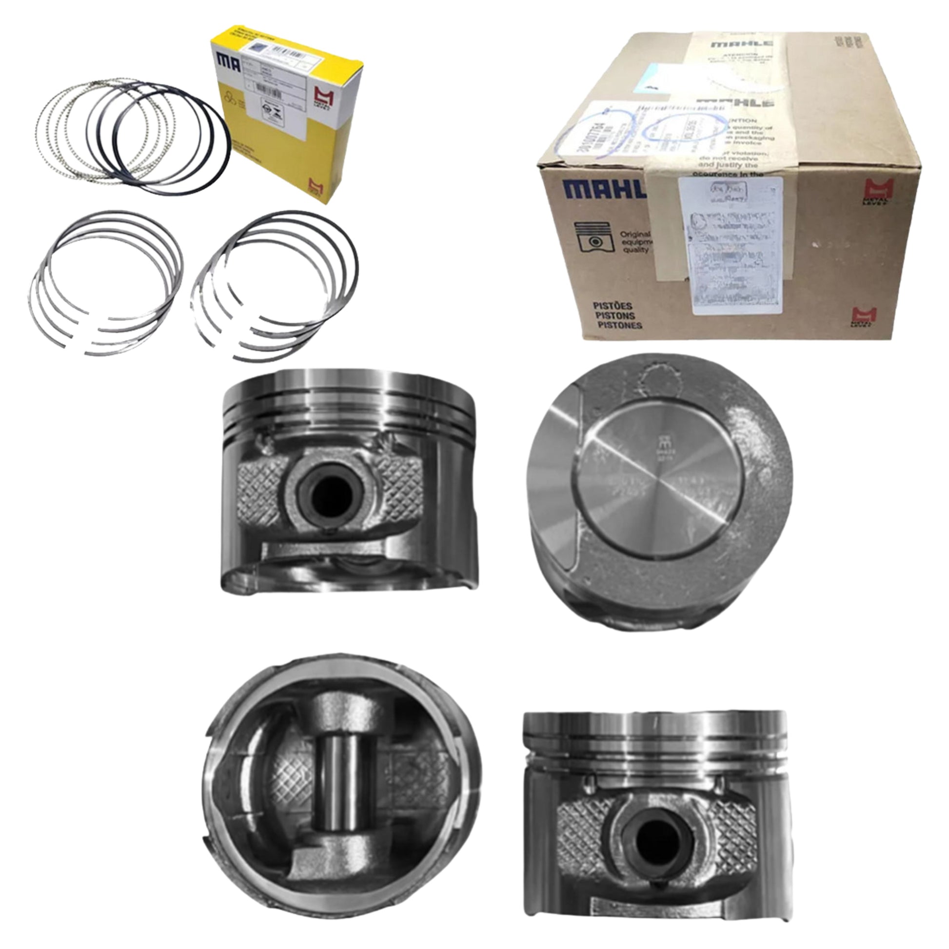 Jogo com 4 Pistões com Anéis SPA 0,50 - Mahle Metal Leve - SP&A2436 0,50 SPA - (2)