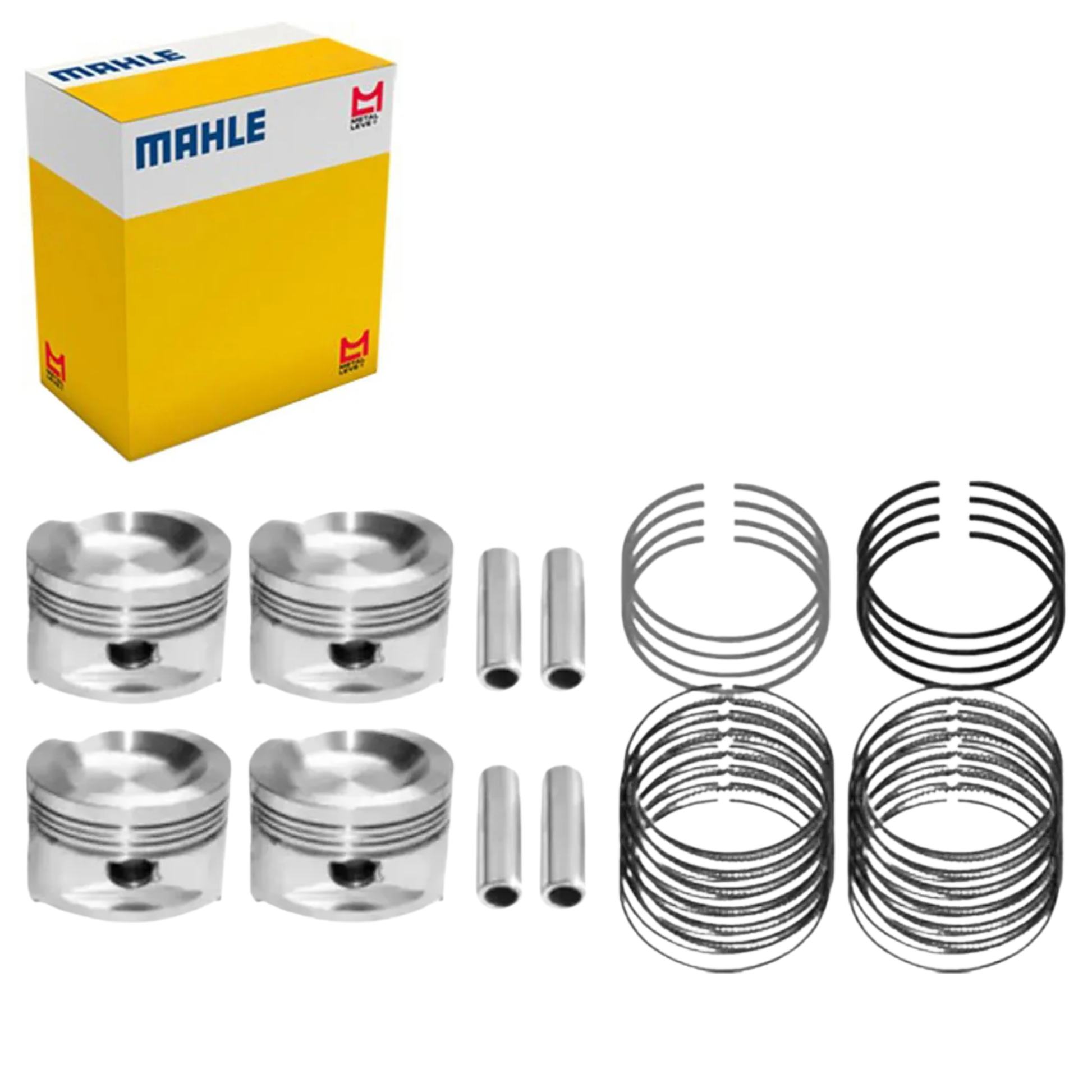 Jogo com 4 Pistões com Anéis SPA 0,50 - Mahle Metal Leve - SP&A9730 0,50 SPA - (2)