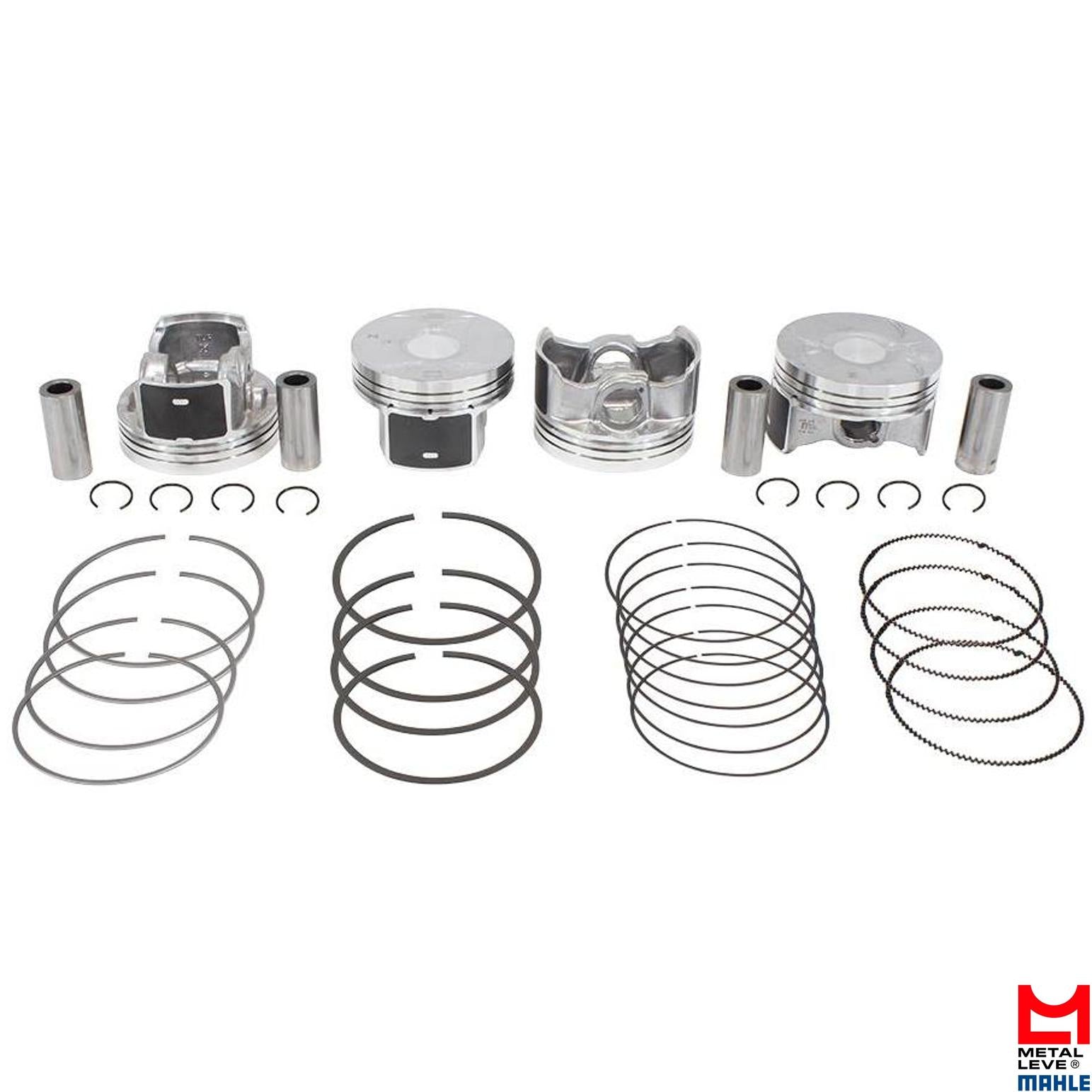Jogo com 4 Pistões com Anéis STD - Mahle Metal Leve - P&A9656 STD - (2)