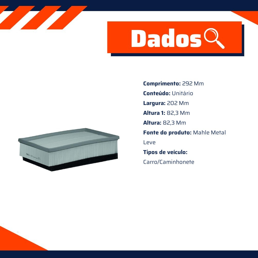 Filtro de Ar para Renault Master - Mahle Metal Leve - LX1883 - (2)