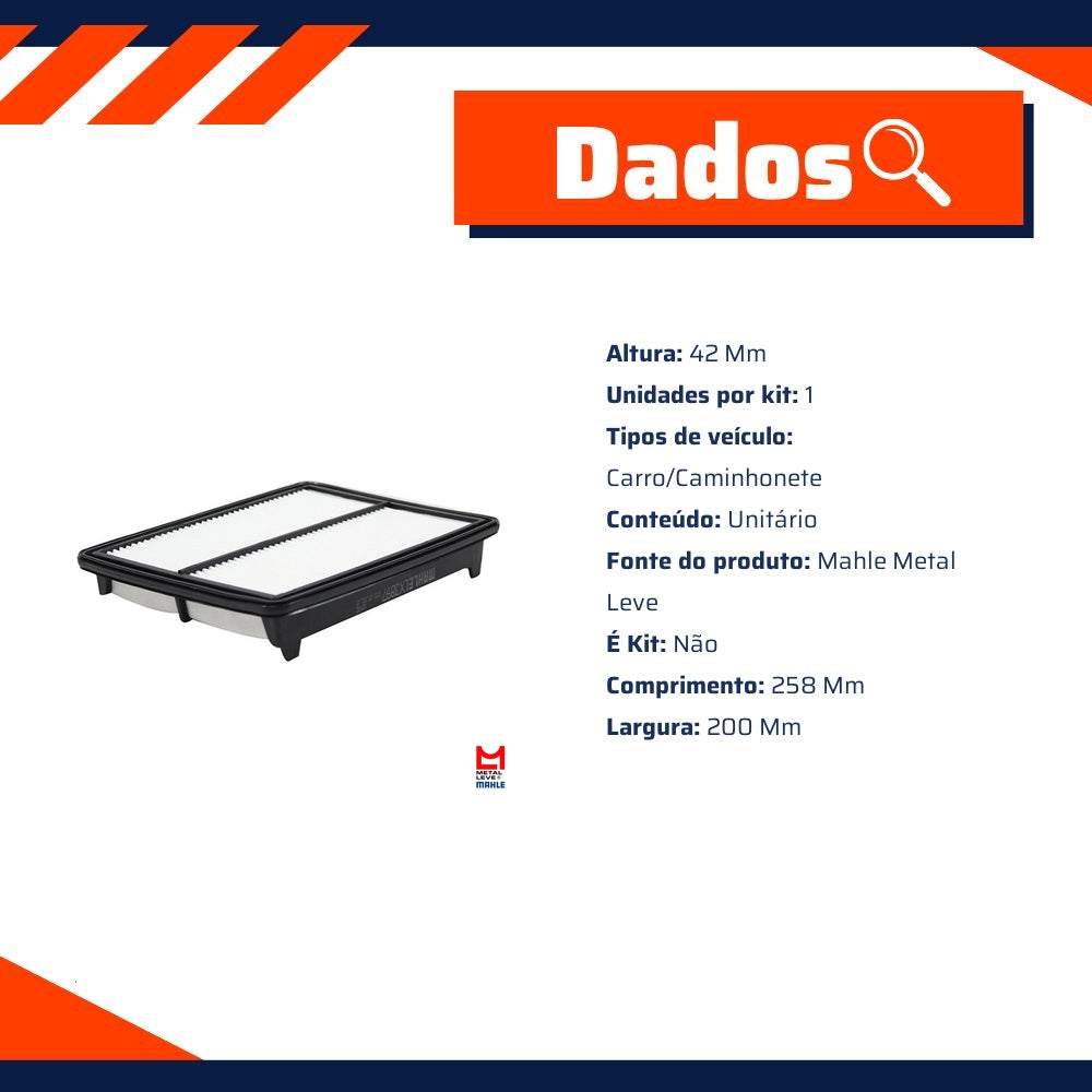 Filtro de Ar para Honda Accord - Mahle Metal Leve - LX3897 - (8)