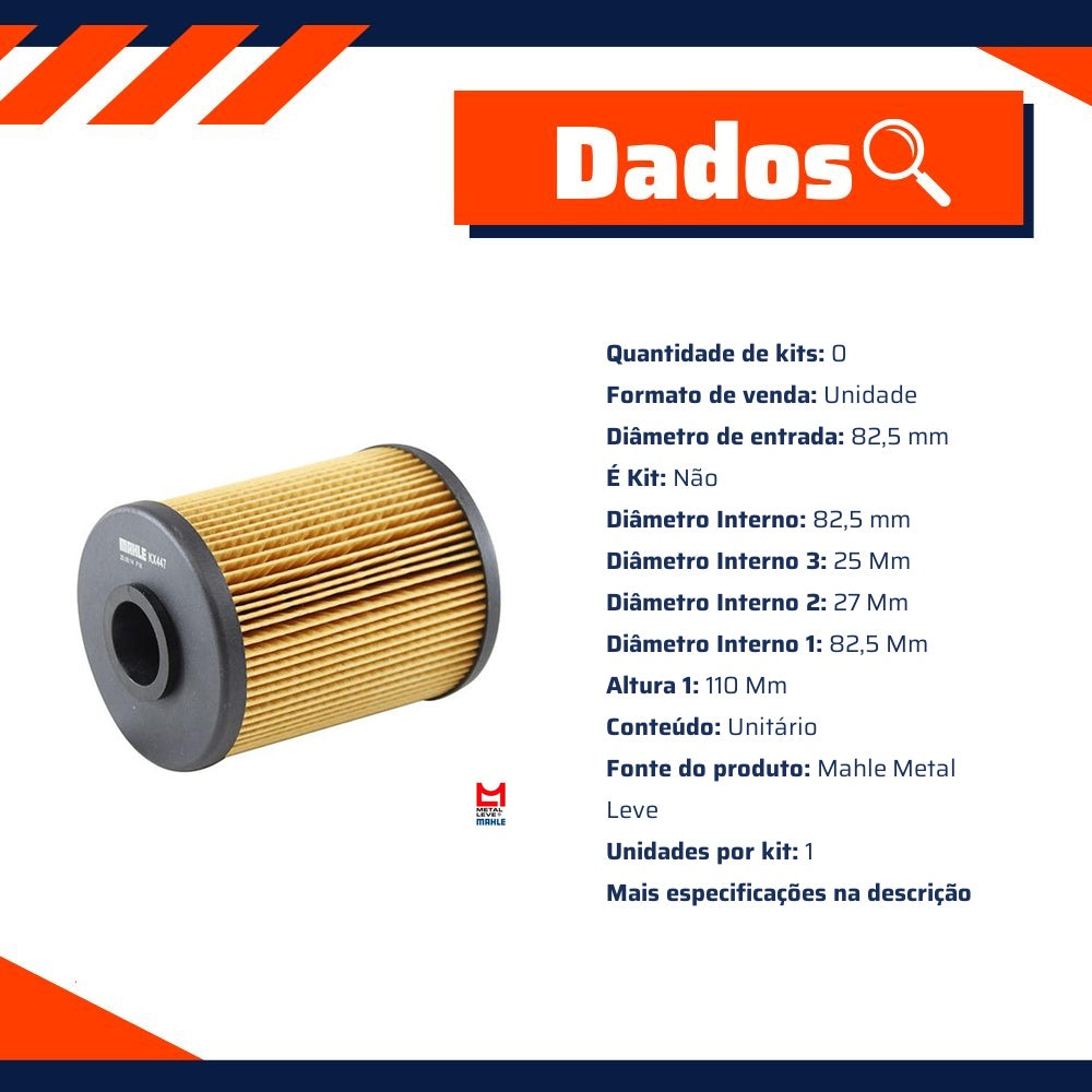 Filtro de Combustível para Dodge Ram 2500 - Mahle Metal Leve - KX447D - (3)