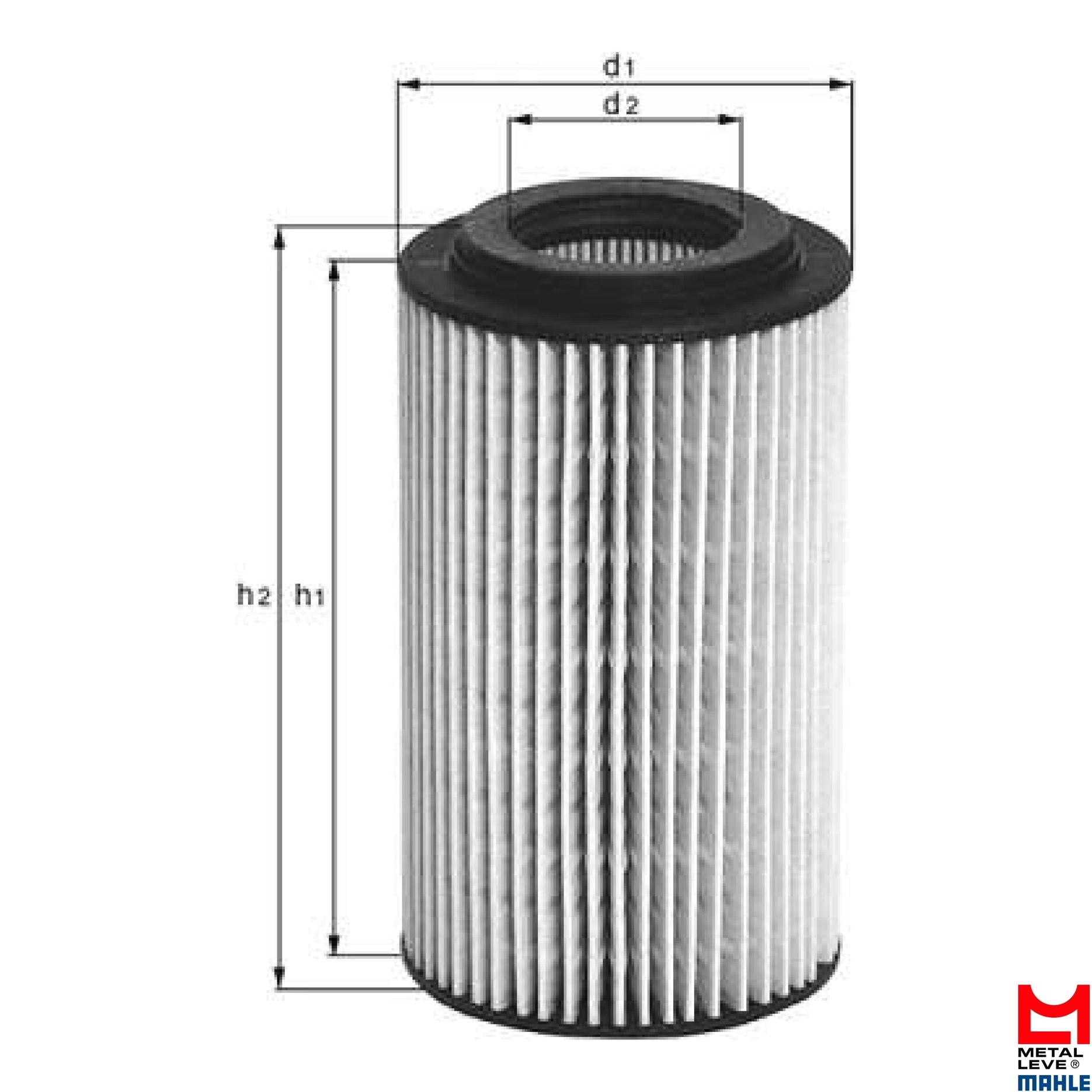 Elemento Para Filtro de Óleo Lubrificante - Mahle Metal Leve - OX1027D - (1)