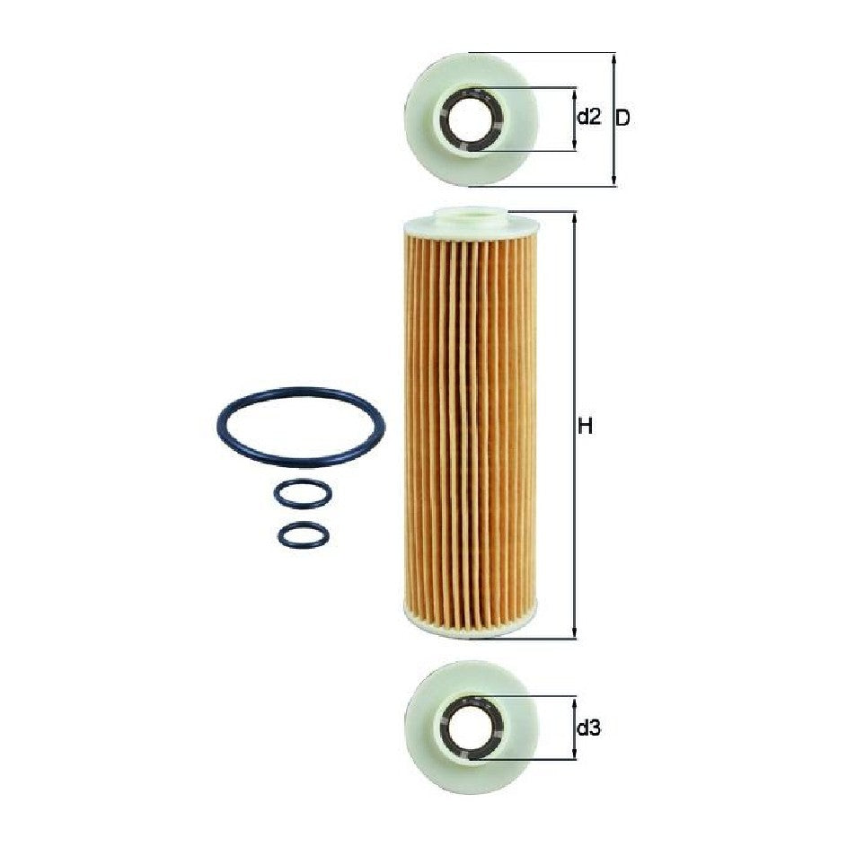 Elemento Para Filtro de Óleo Lubrificante - Mahle Metal Leve - OX183/5D - (1)