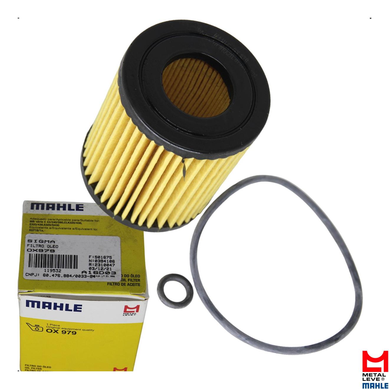 Elemento para Filtro de Óleo Lubrificante - Mahle Metal Leve - OX979 - (1)