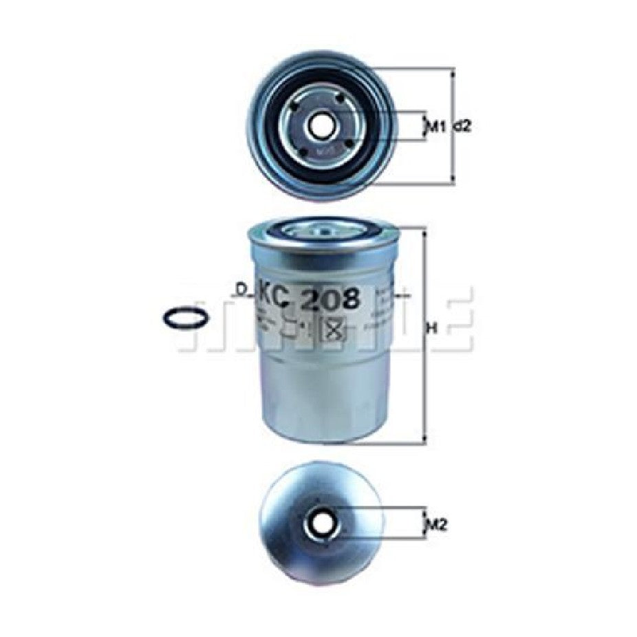 Filtro Blindado de Combustível - Mahle Metal Leve - KC208 - (1)