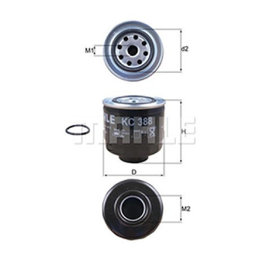 Filtro Blindado de Combustível - Mahle Metal Leve - KC388/D - (1)