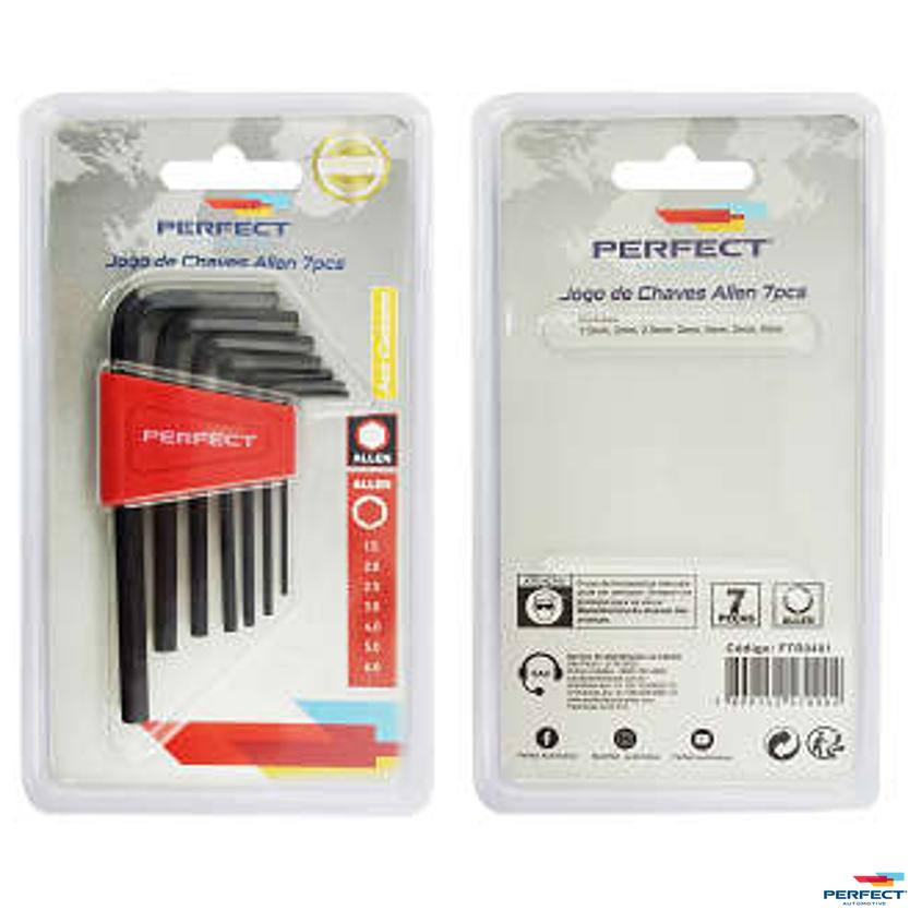 Kit Ferramenta Jogo Chave Allen 7Pcs - Perfect - FTR0401 - (1)
