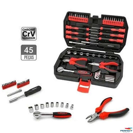 Kit Ferramenta Caixa Ferramentas 45Pcs - Perfect - FTR0203 - (1)