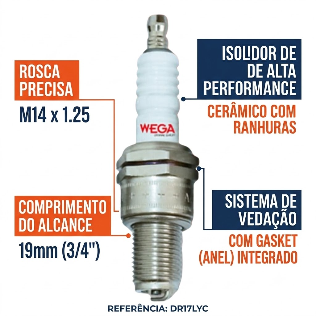 Vela de Ignição - Wega - DR17LYC - (1)