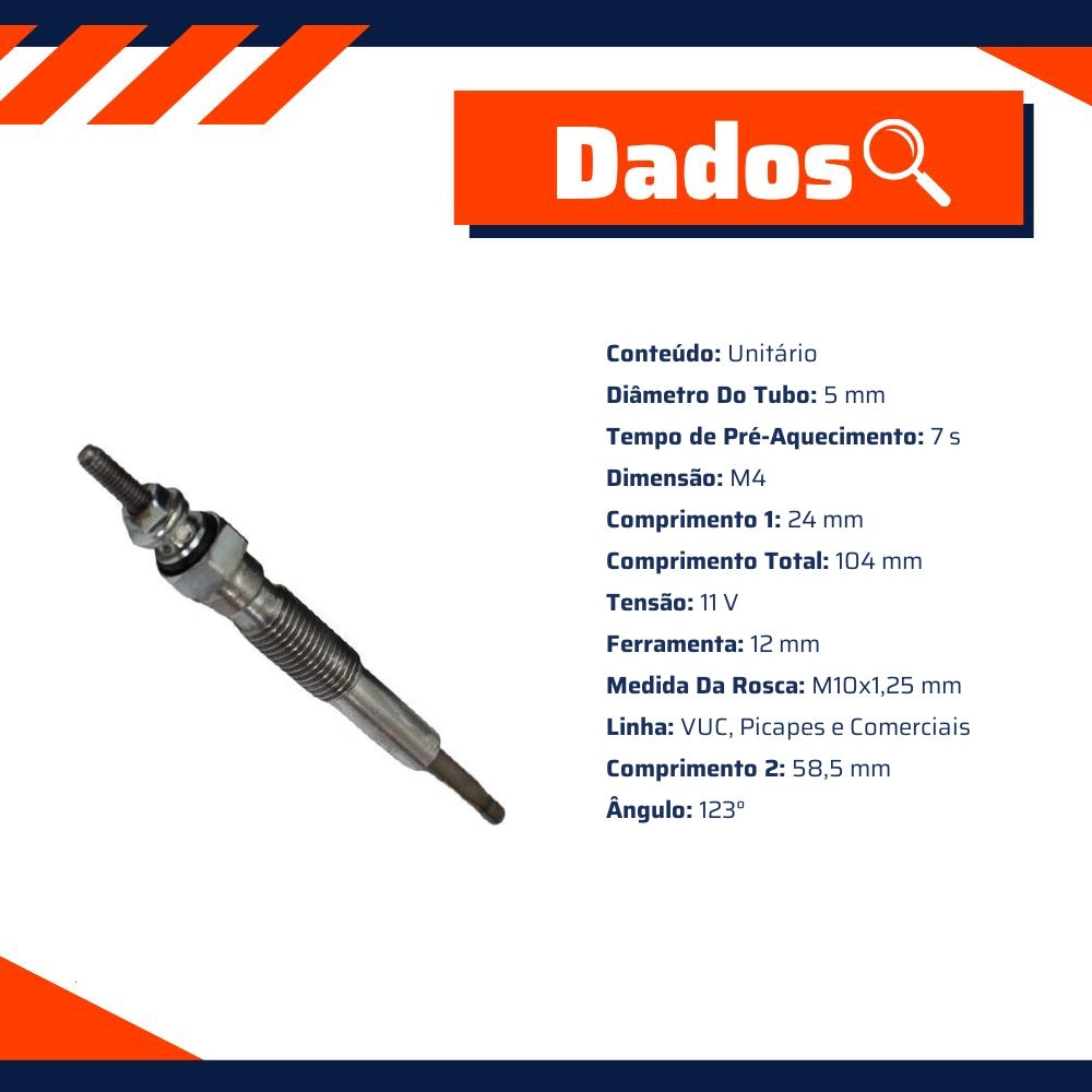 Vela Aquecedora para Toyota Hilux - Wega - JA117TO - (3)
