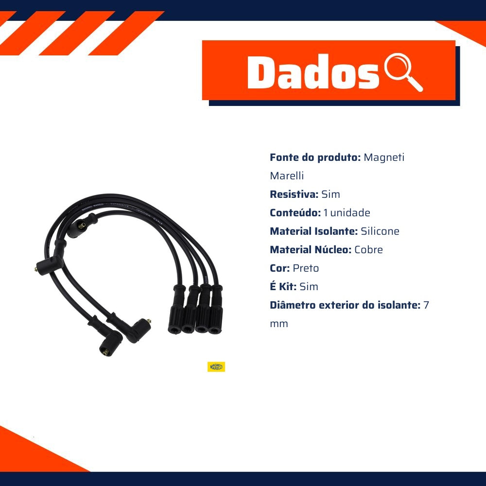 Kit 4 Vela Ignição V-Form e Cabo - Magneti Marelli - CVMT0902 / K6RFMM - (6)