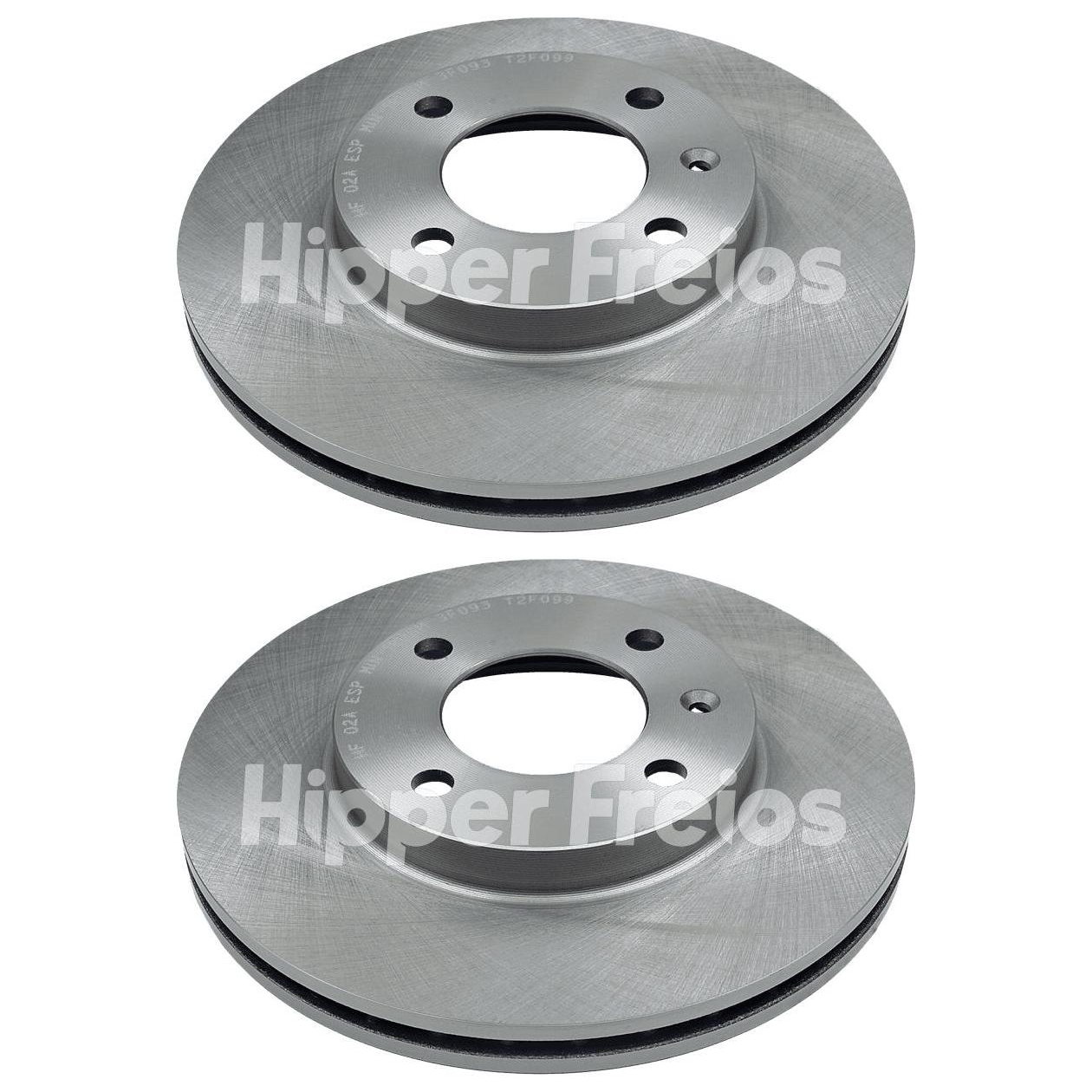Par de Discos de Freio Dianteiro Ventilado - Hipper Freios - HF 02A - (1)