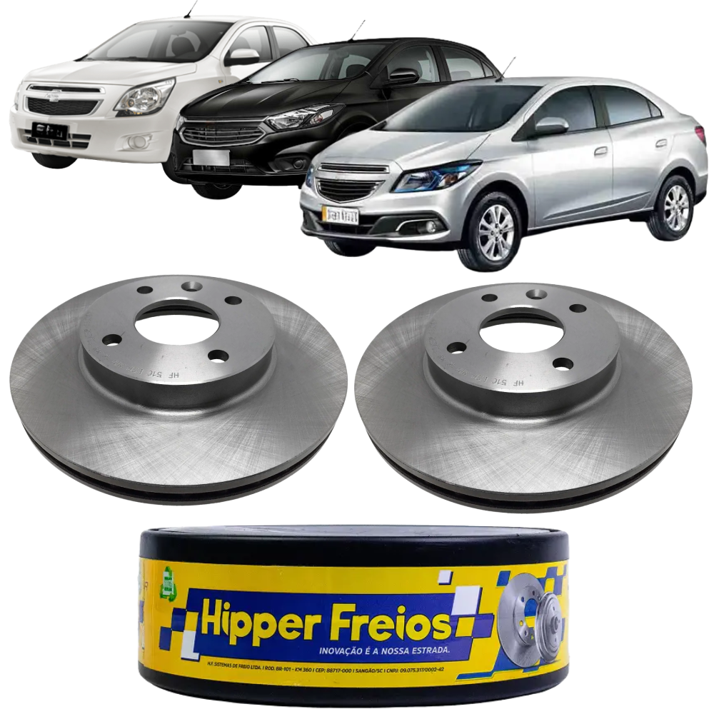 Par de Discos de Freio Dianteiro Ventilado - Hipper Freios - HF 51C - (1)