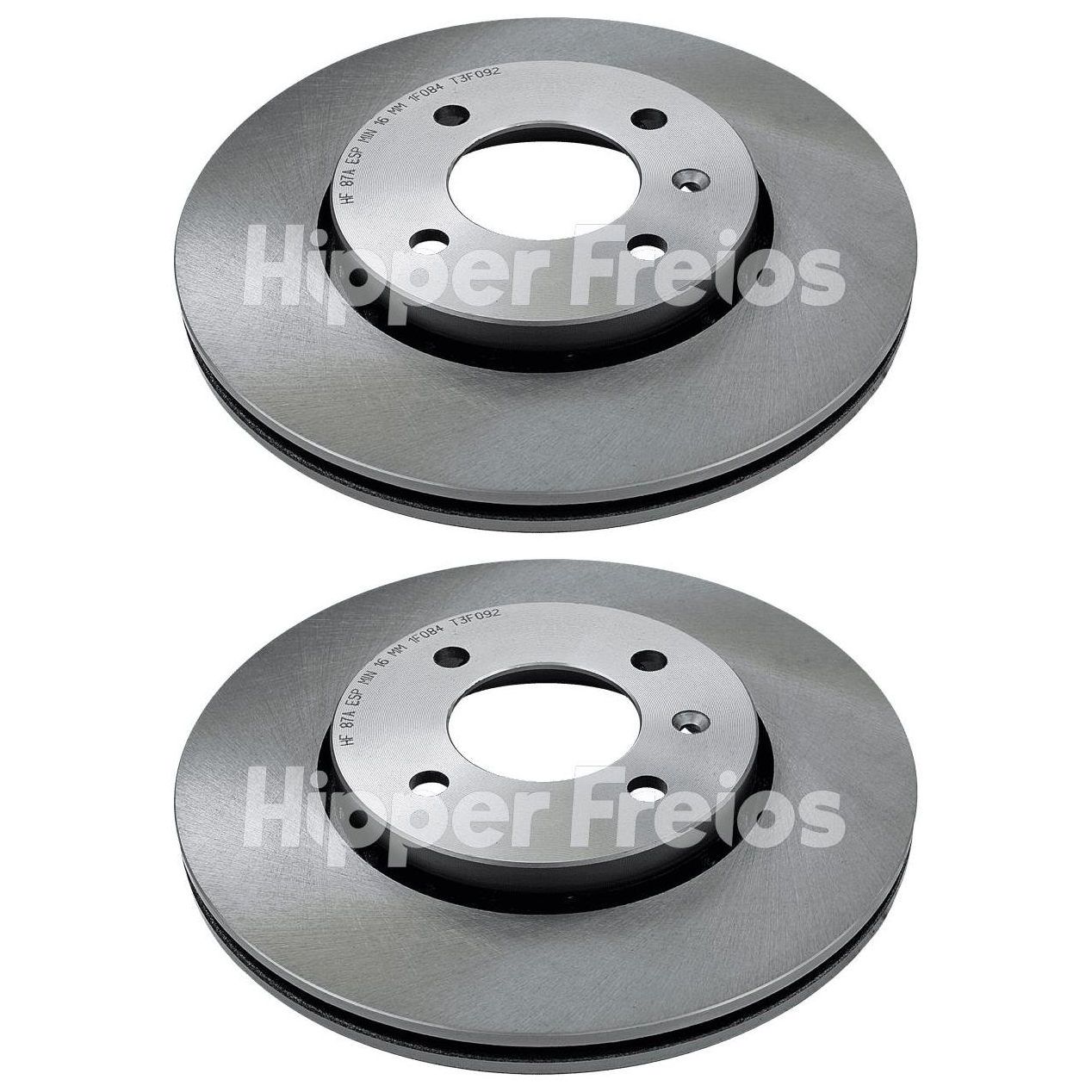 Par de Discos de Freio Dianteiro Ventilado - Hipper Freios - HF 87A - (1)