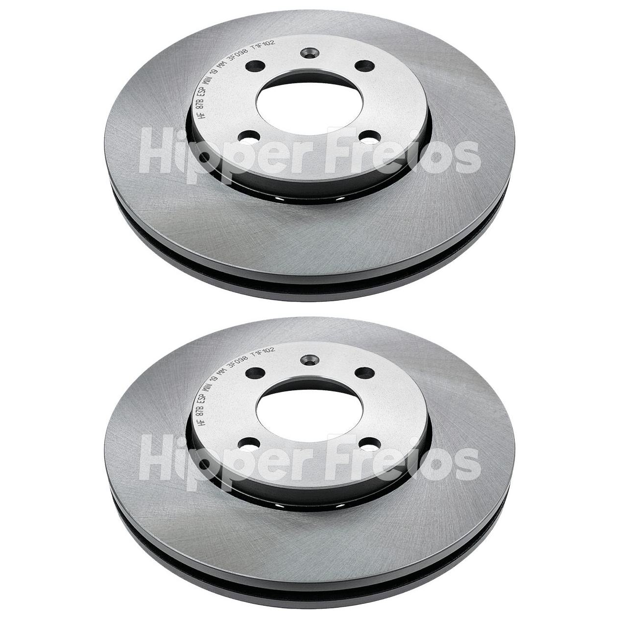 Par de Discos de Freio Dianteiro Ventilado - Hipper Freios - HF 87B - (1)
