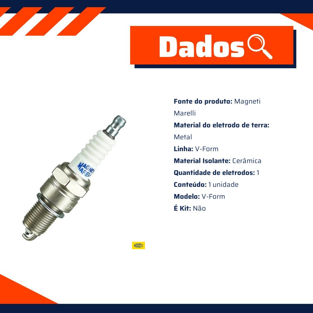 Kit 6 Vela Ignição V-Form - Magneti Marelli - F6RFMM - (3)