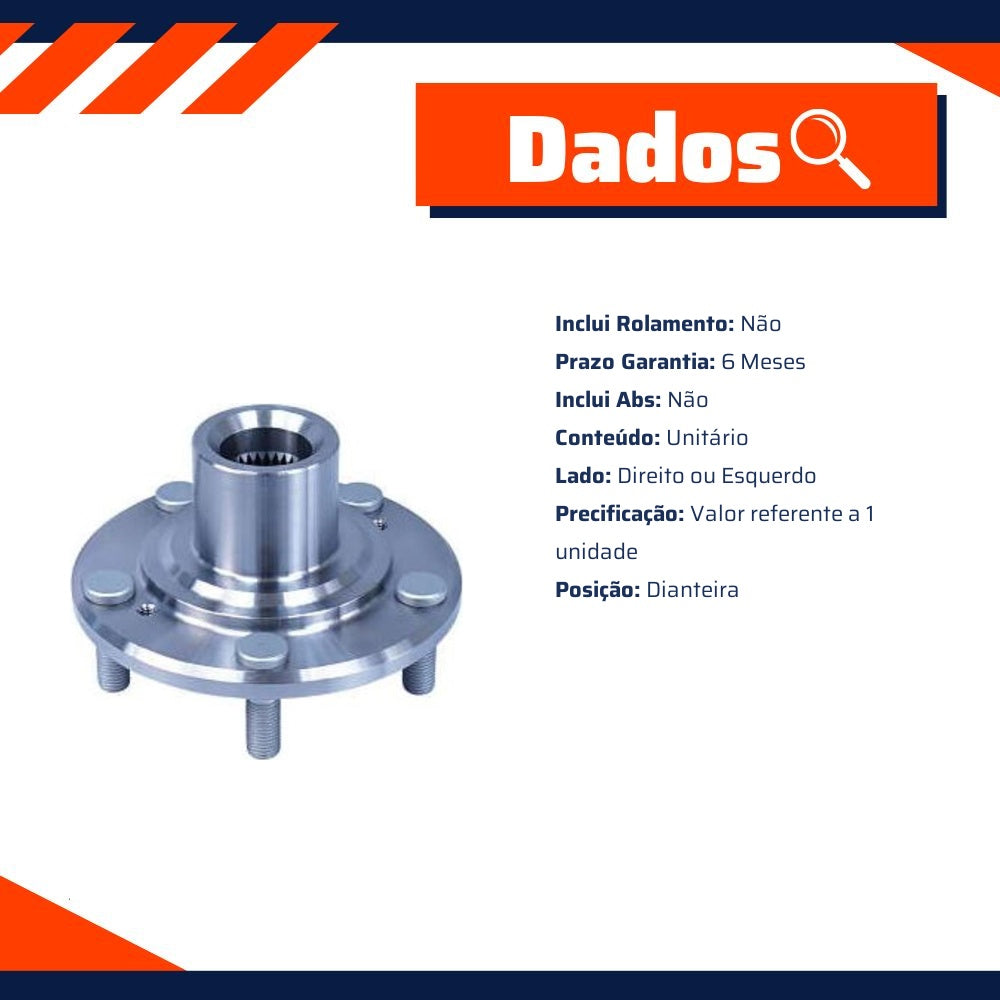 Cubo de Roda Dianteiro Direito ou Esquerdo sem Rolamento sem ABS para Honda HR-V - Cofap - CRC10010 - (2)